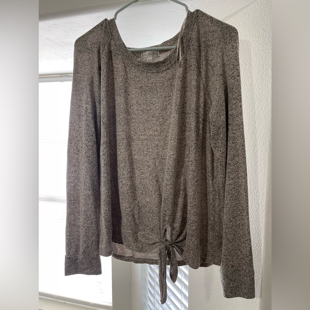 Long Sleeve Grey and White Shirt